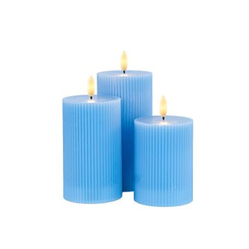 Sirius Smilla blå genopladelige LED-lys 3 stk. Ø7,5xH10/12,5/15cm SIR80280